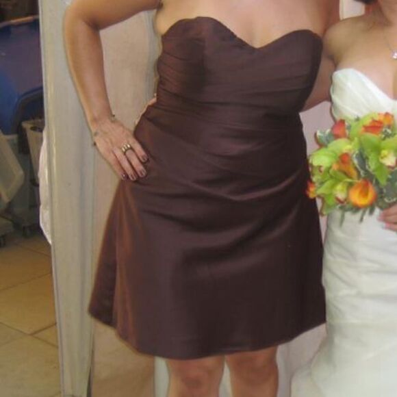 EUC Alfred Angelo 7041s Expresso Bridesmaid Prom Dress - Picture 2 of 12